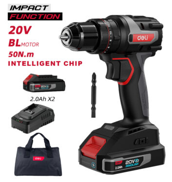 DELI κρουστικό δραπανοκατσάβιδο μπαταρίας DE-CZ20-2D2