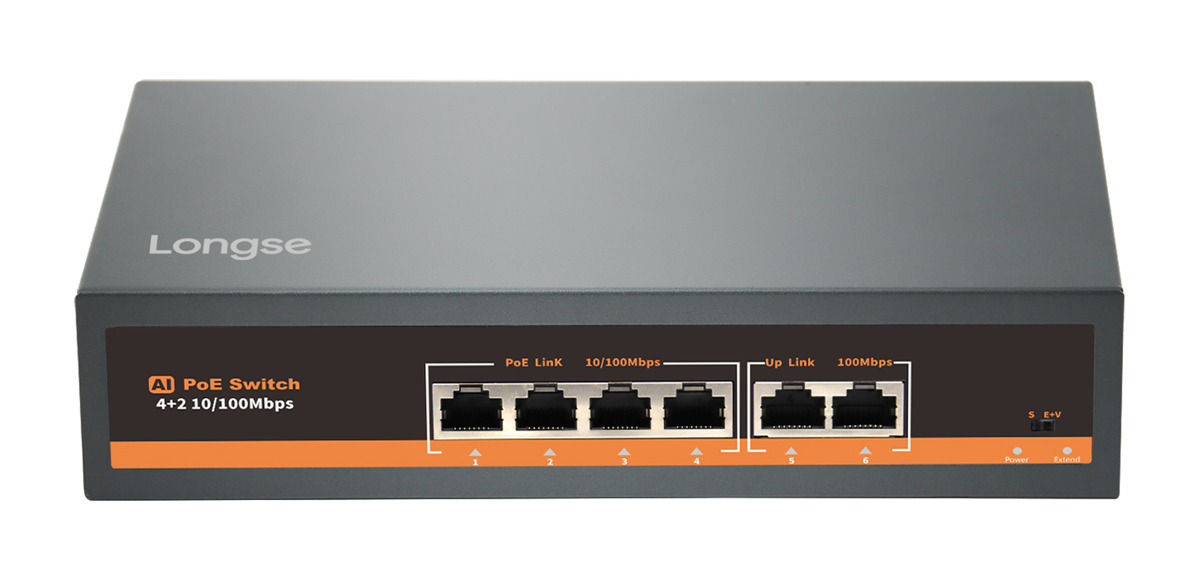 LONGSE PoE switch HT42FA με 4x LAN & 2x WAN θύρες